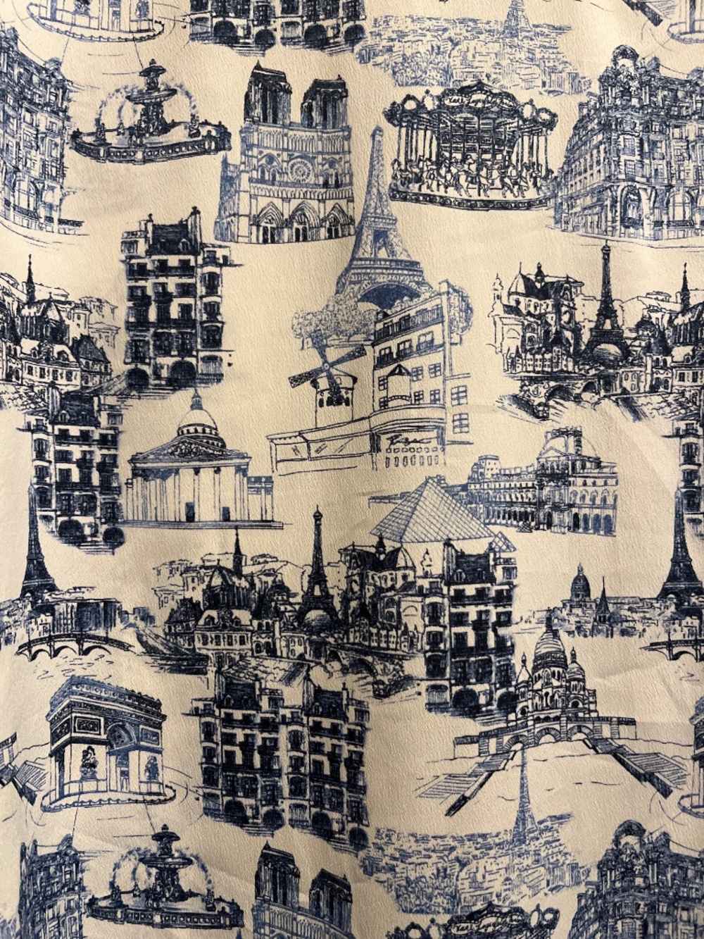 NWOT Karl Lagerfeld Blue/White Parisian City Scape Button Down Shirt. Sz.M. - Picture 7 of 14